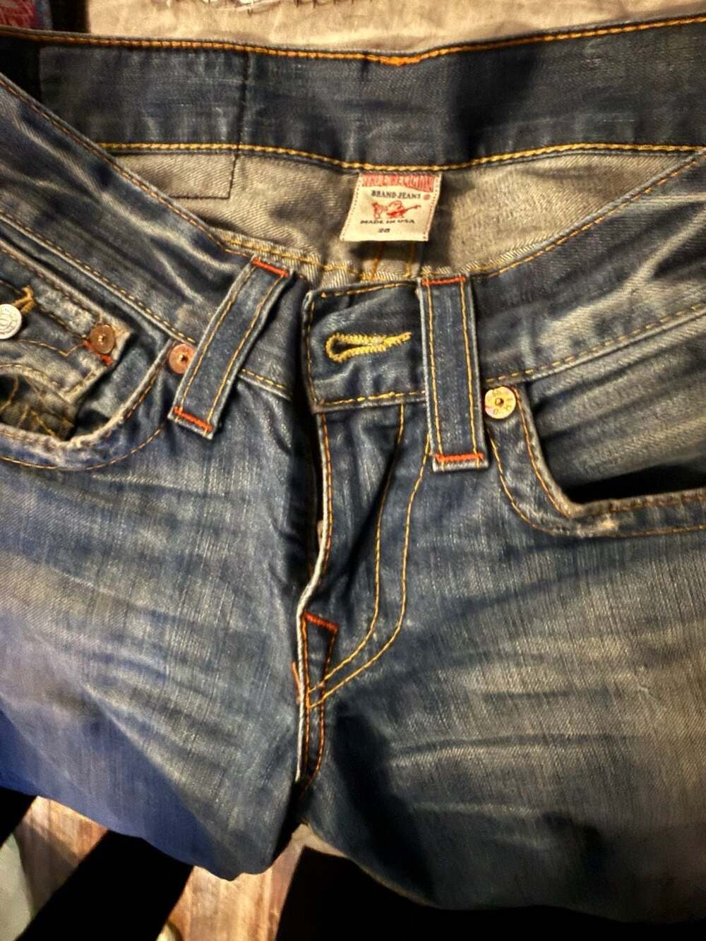 True Religion Jeans Size 28 Blue Denim Straight Leg